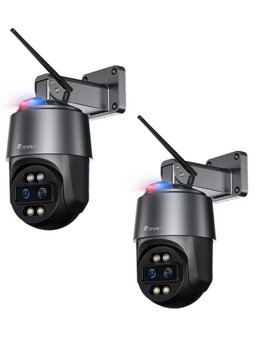 [Zoom Hybride 10X] 4K Caméra Surveillance Extérieure, Double Objectif, Détection Humains/Véhicules/Animaux