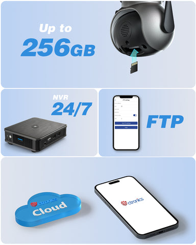 4K 8MP Caméra Surveillance WiFi Extérieure avec Projecteur, 2,4/5Ghz WiFi PTZ Caméra Détection Humaine/Animaux/Véhicule
