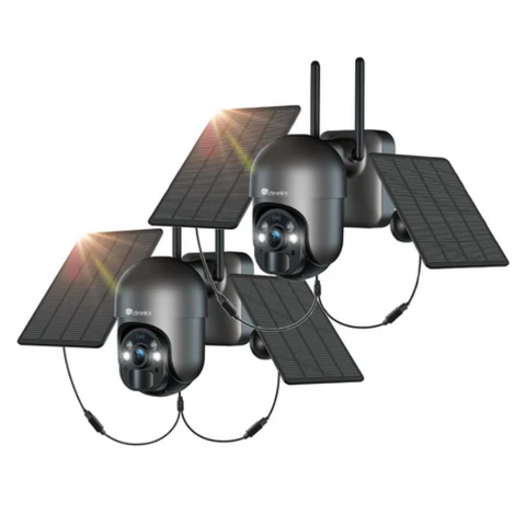 Ctronics Caméra Surveillance Extérieure 5MP Solaire 6W, Sans Fil, Alarme, Vision Nocturne, Détection Humaine