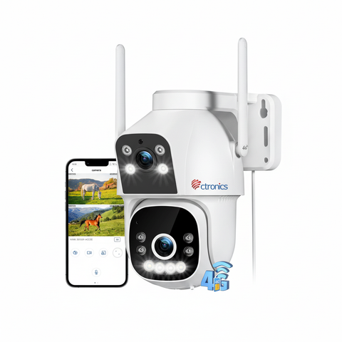 Caméra intelligente 4G LTE à double objectif