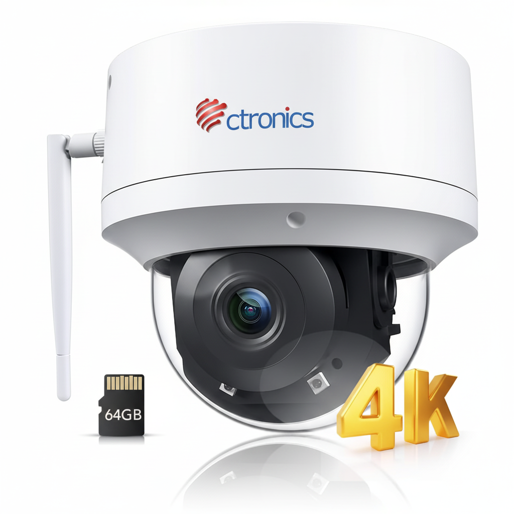 Ctronics 4K Caméra Surveillance Extérieure WiFi