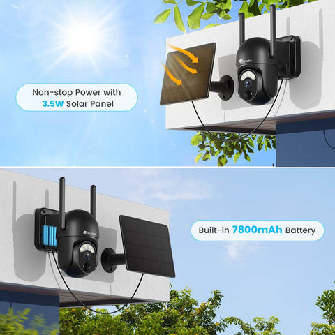 CTRONICS Telecamera di sorveglianza solare WIFI 2K con rilevamento PIR, visione notturna a colori e audio bidirezionale Bianco | Leroy Merlin CTRONICS Telecamera di sorveglianza solare WIFI 2K con rilevamento PIR, visione notturna a colori e audio bidirezionale Bianco | Leroy Merlin